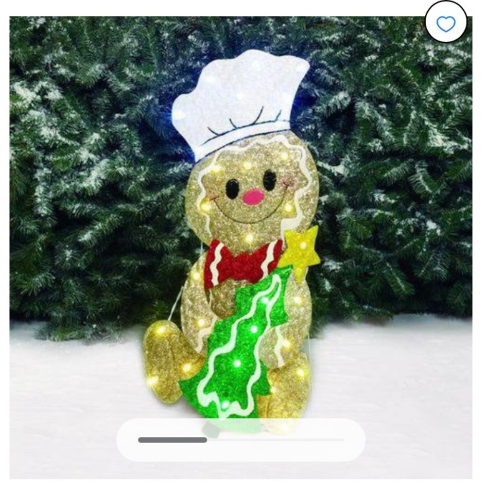 Metal light up Christmas gingerbread boy